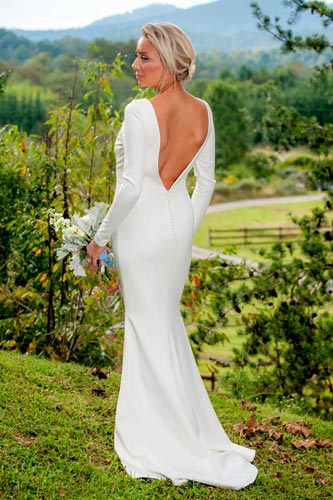 Heidi in Her Custom Silk Bridal Gown