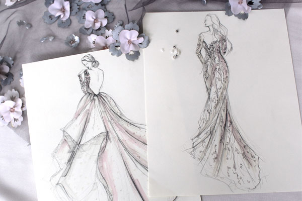 Angela Kim Couture Bridal Gown Sketches