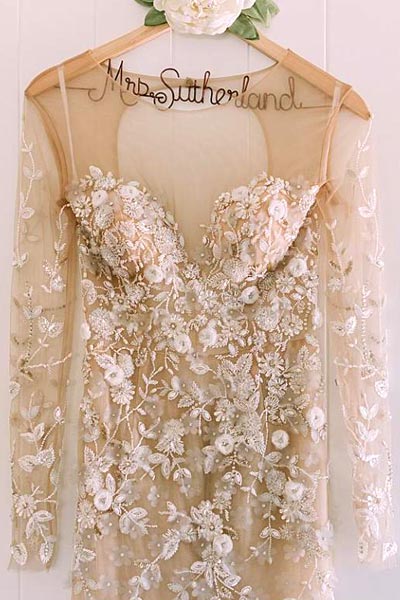 Couture Custom Wedding Dress Detailed Beading