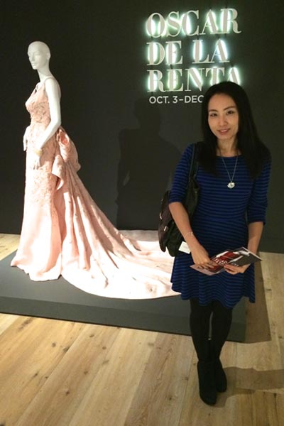 Angela Kim at Oscar de la Renta Exhibit