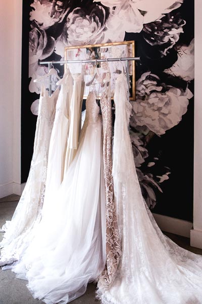 Angela Kim Couture Custom Wedding Dresses on Display