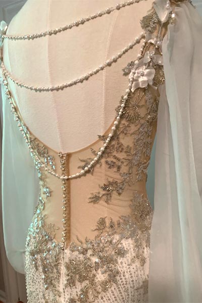 Custom bridal gown detail
