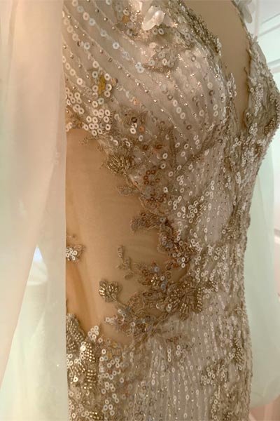 Custom bridal gown detail