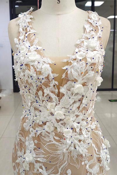 Custom wedding gown detail