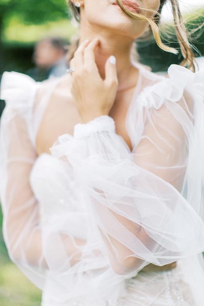 Wedding dress sleeves by Angela Kim Couture