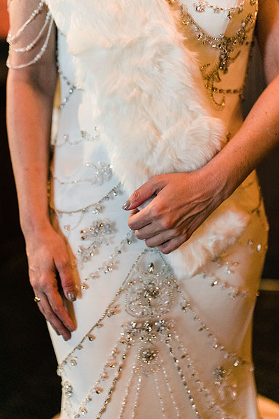 Sherri's custom wedding dress detail shot