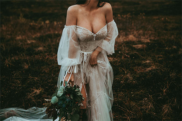 Romantic boho wedding dress bodice