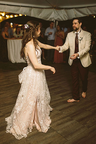Kate dancing in her custom wedding dress