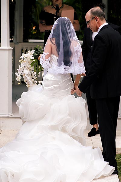 Back view of Chelsea's wedding gown