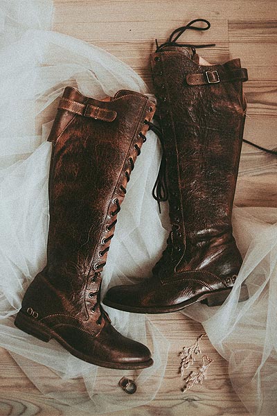 Boho bridal boots
