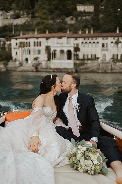 Morgan and Alec on a boat in Italy