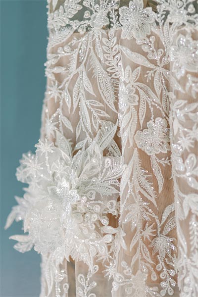 Detail of Masha's wedding dress