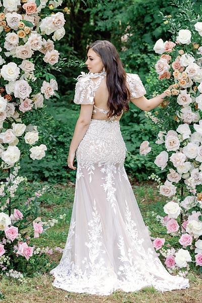 Back view of Masha's custom wedding dress