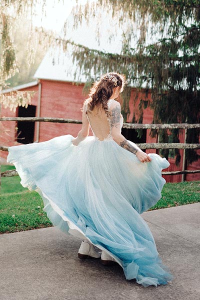 Taylor twirling in her wedding dress
