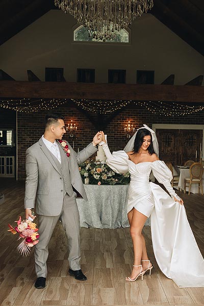 Veronica dancing in her wedding dress