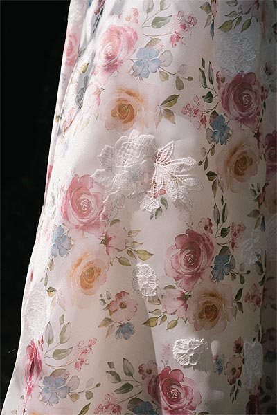 Wedding dress skirt detail