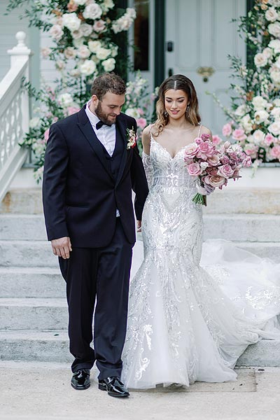 Will walking with Kyra in her custom bridal gown